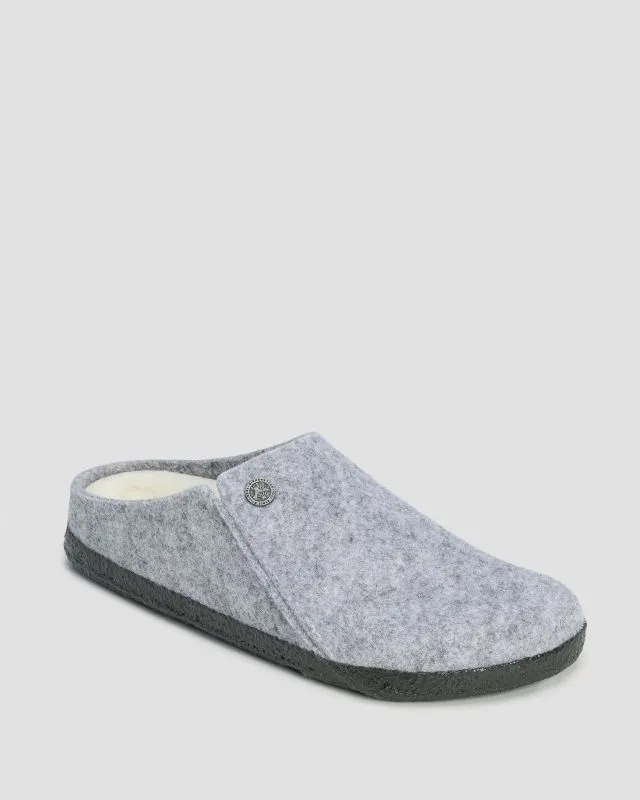 Kapcie wełniane damskie Birkenstock Zermatt Shearling FE Narrow 1015086-grau